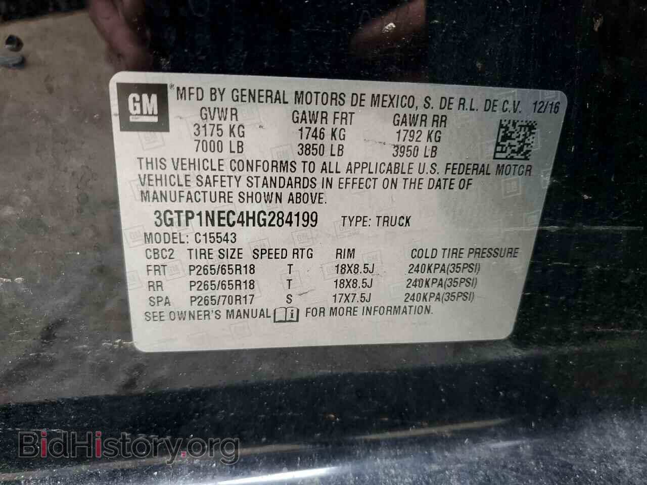 2017 GMC SIERRA - VIN: 3GTP1NEC4HG284199 - Фото 13