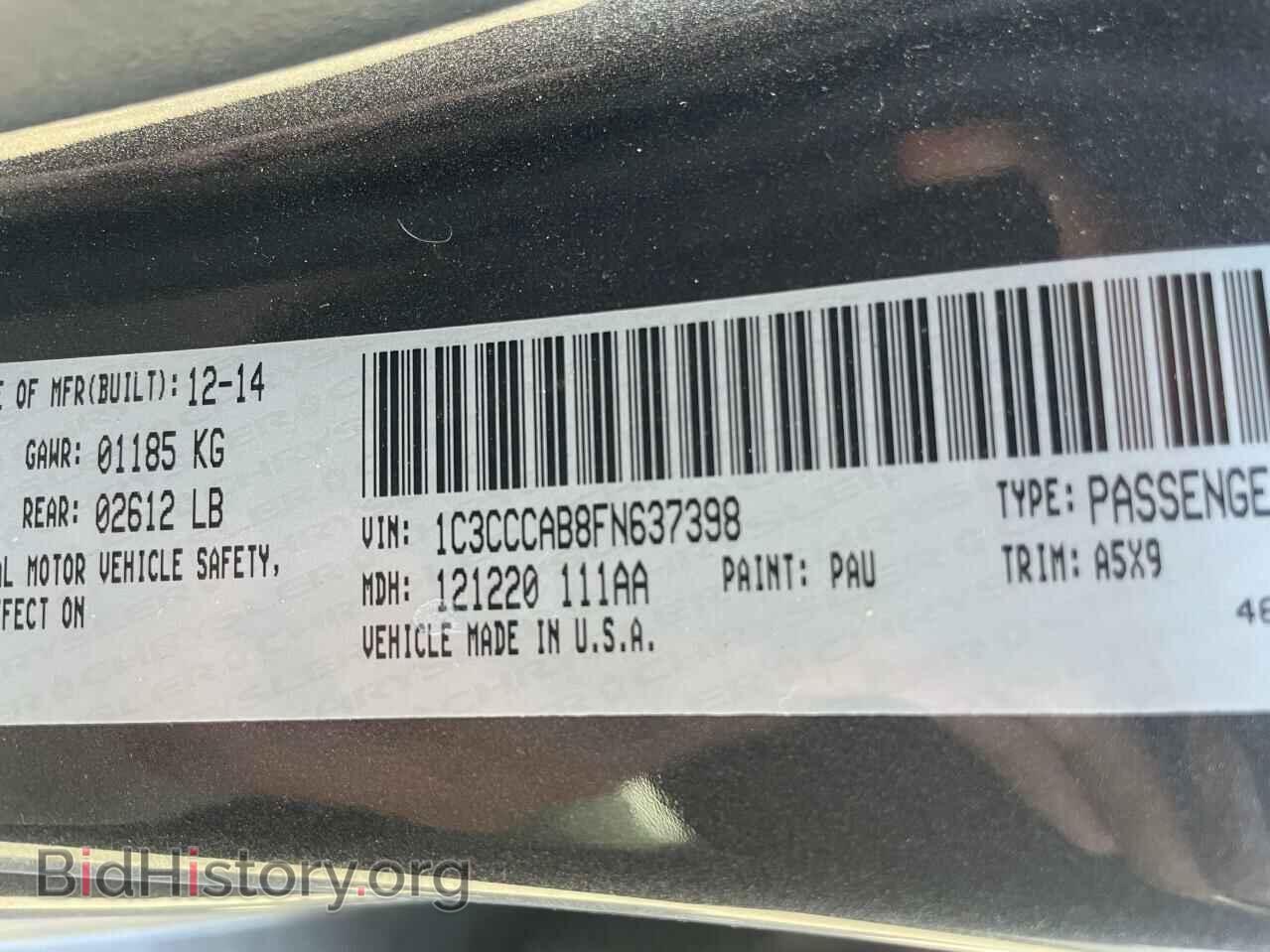 2015 CHRYSLER 200 - VIN: 1C3CCCAB8FN637398 - Фото 10