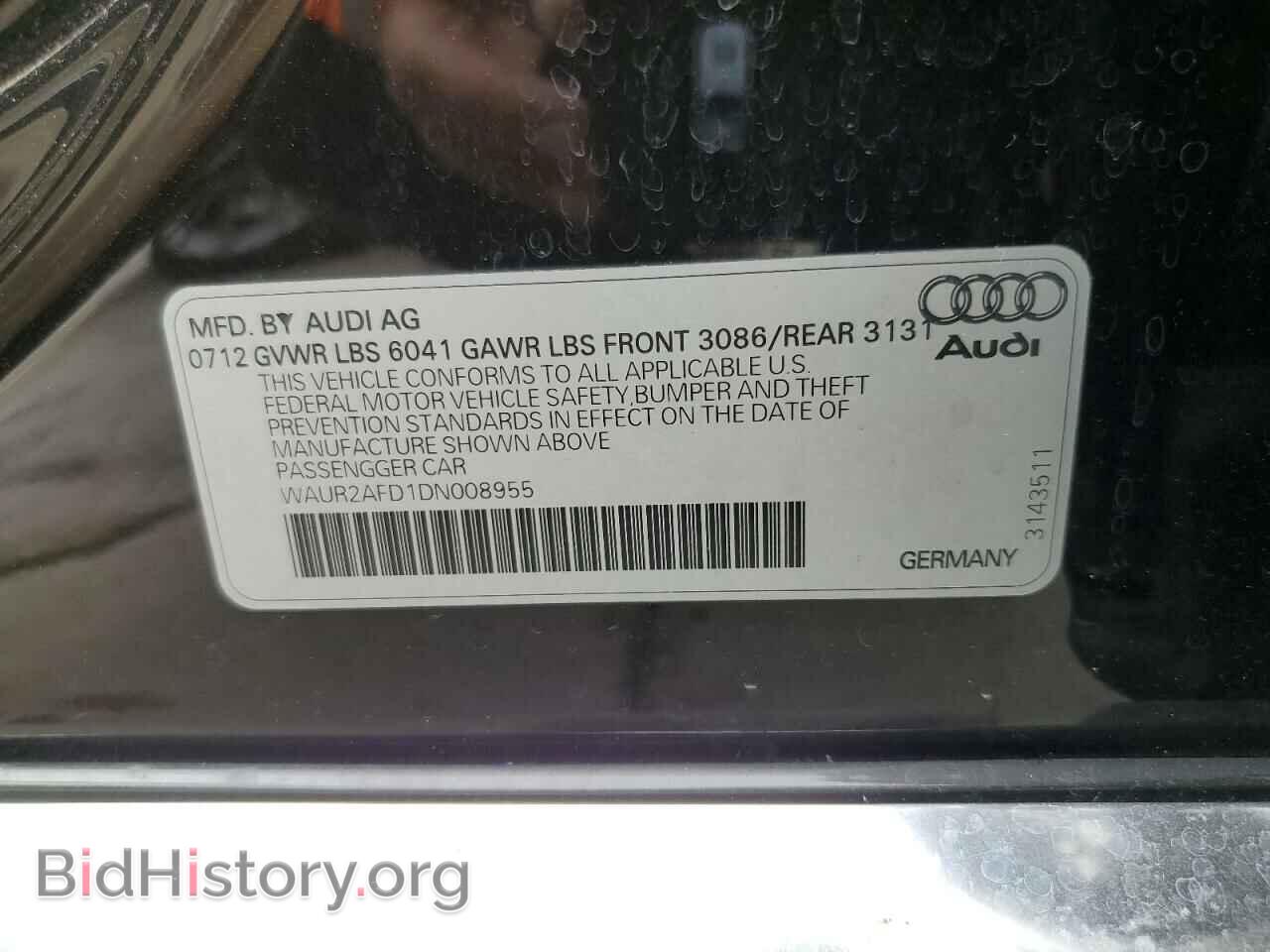 2013 AUDI A8 - VIN: WAUR2AFD1DN008955 - Фото 12