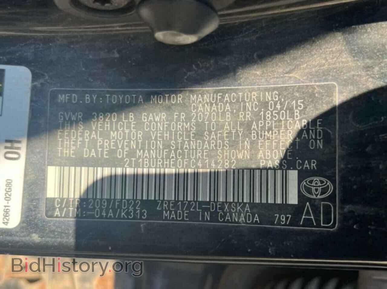 2015 TOYOTA COROLLA - VIN: 2T1BURHE0FC414282 - Фото 10
