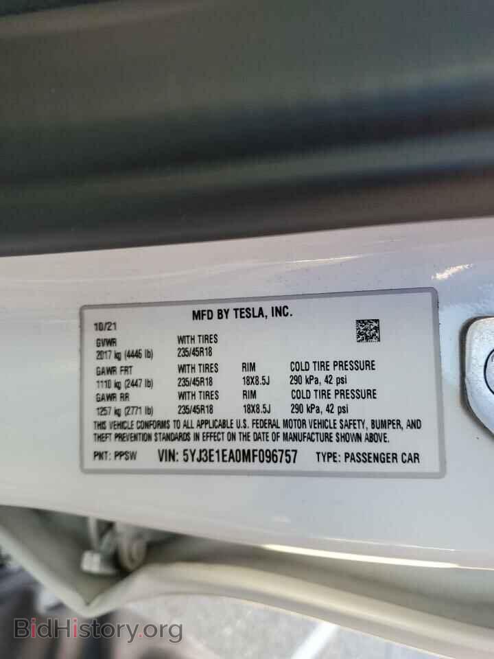 2021 TESLA MODEL 3 - VIN: 5YJ3E1EA0MF096757 - Photo 13