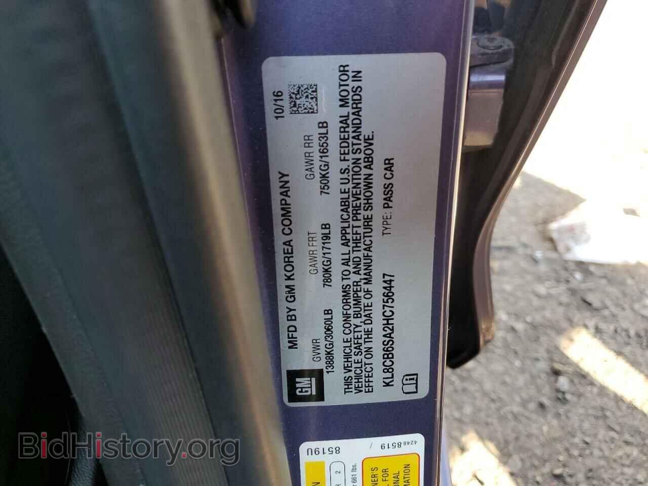 2017 CHEVROLET SPARK - VIN: KL8CB6SA2HC756447 - Фото 12