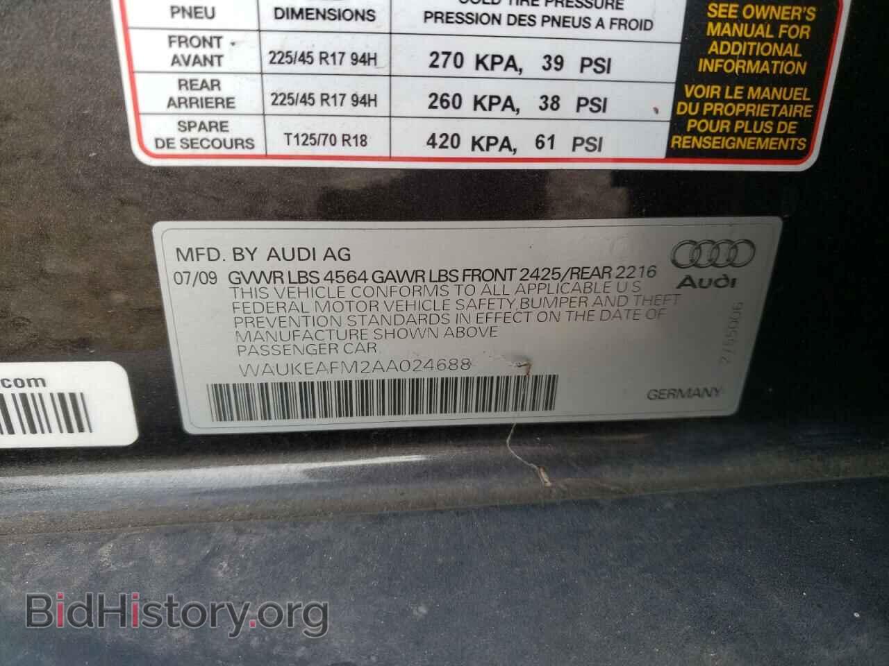 2010 AUDI A3 - VIN: WAUKEAFM2AA024688 - Фото 12