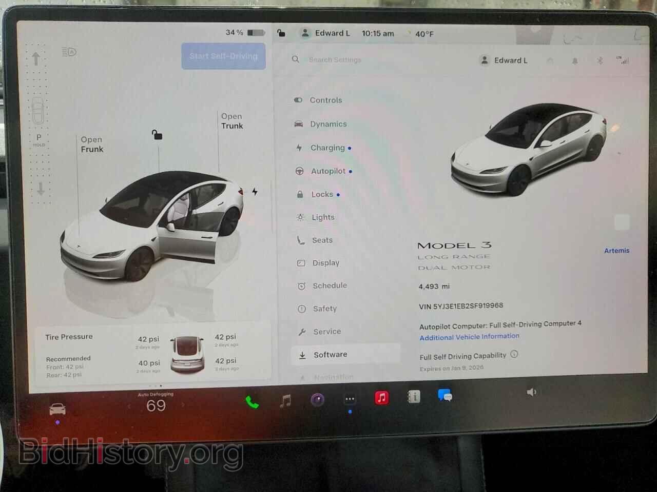 2025 TESLA MODEL 3 - VIN: 5YJ3E1EB2SF919968 - Photo 9