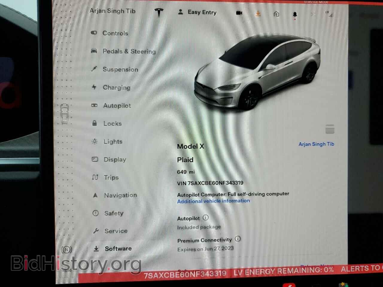 2022 TESLA MODEL X - VIN: 7SAXCBE60NF343319 - Фото 9