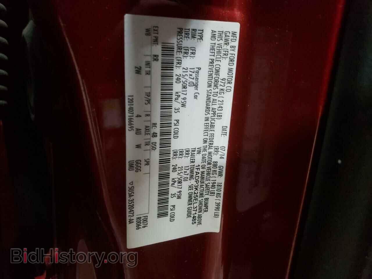 2014 FORD FOCUS - VIN: 1FADP3K25EL371485 - Фото 12