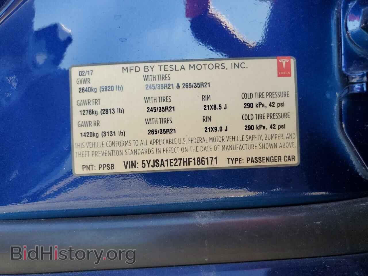 2017 TESLA MODEL S - VIN: 5YJSA1E27HF186171 - Photo 12