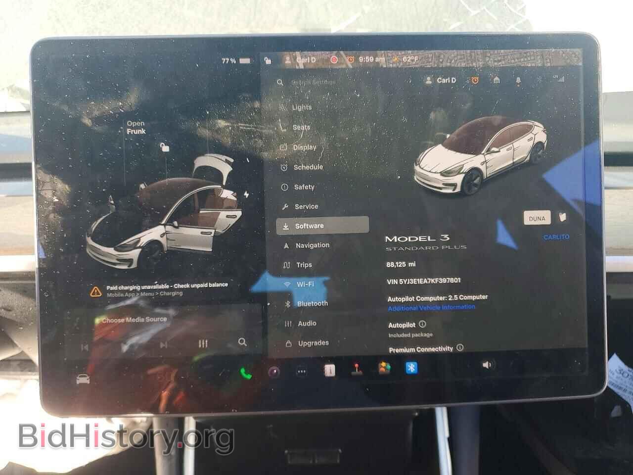 2019 TESLA MODEL 3 - VIN: 5YJ3E1EA7KF397801 - Фото 9