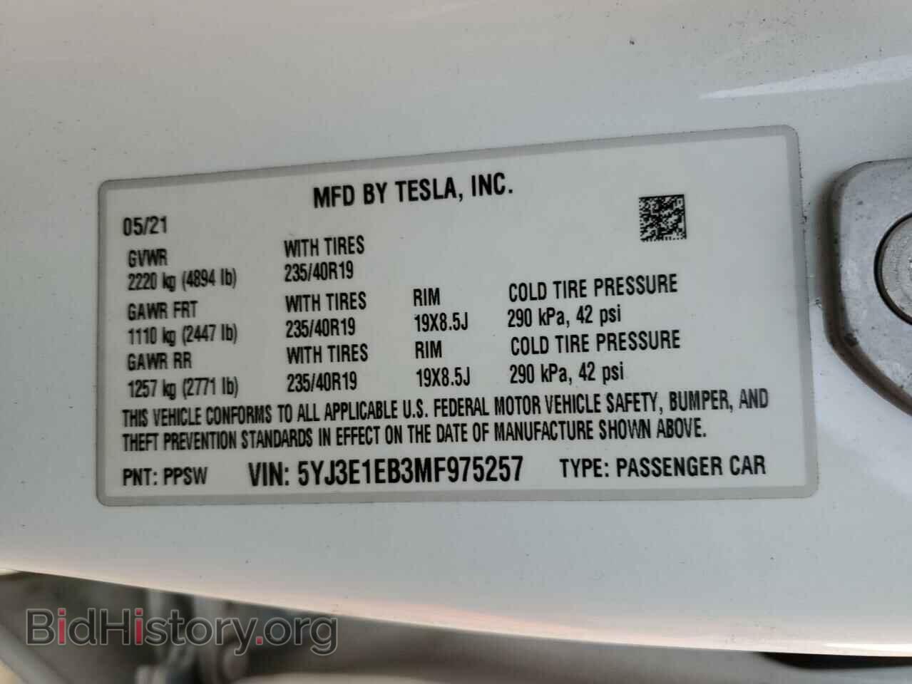 2021 TESLA MODEL 3 - VIN: 5YJ3E1EB3MF975257 - Photo 12