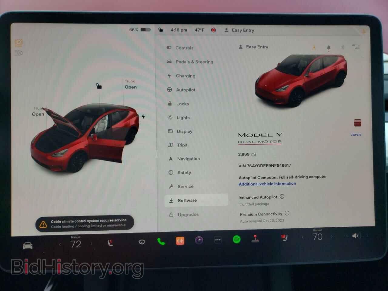 2022 TESLA MODEL Y - VIN: 7SAYGDEF9NF546617 - Фото 9