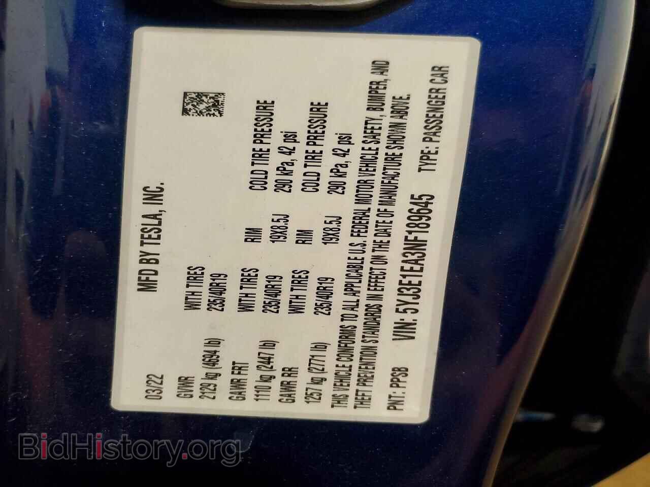 2022 TESLA MODEL 3 - VIN: 5YJ3E1EA3NF189645 - Photo 13