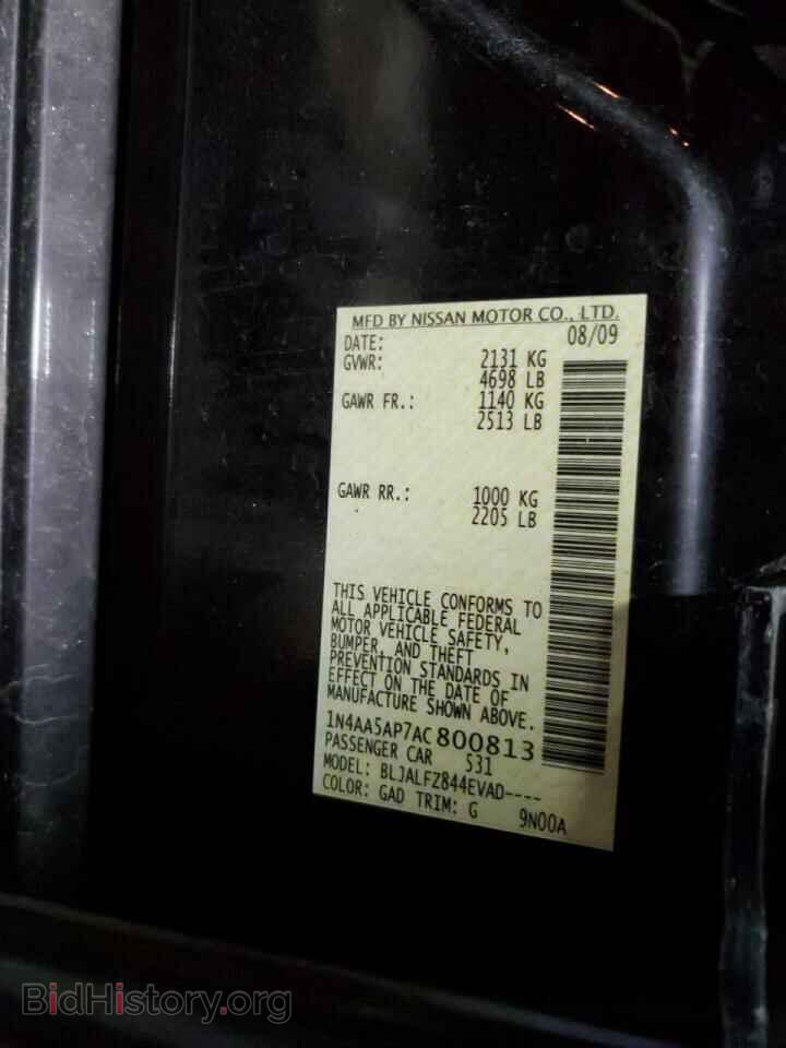 2010 NISSAN MAXIMA - VIN: 1N4AA5AP7AC800813 - Фото 12