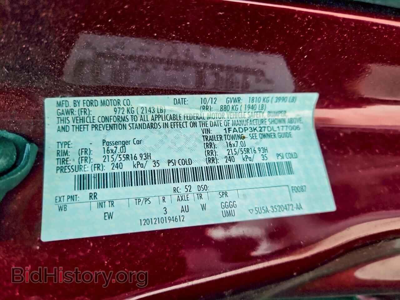 2013 FORD FOCUS - VIN: 1FADP3K27DL177006 - Фото 12