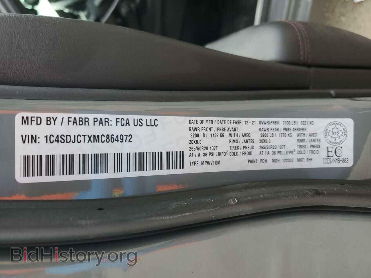 2021 DODGE DURANGO - VIN: 1C4SDJCTXMC864972 - Photo 13