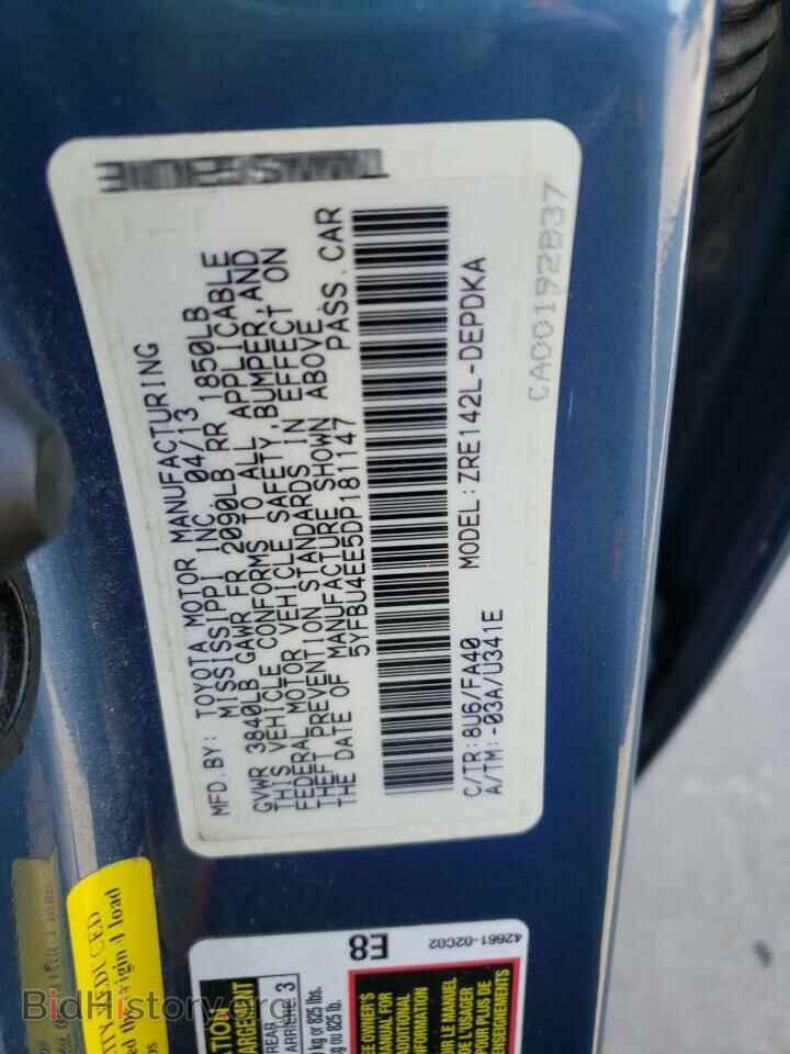2013 TOYOTA COROLLA - VIN: 5YFBU4EE5DP181147 - Фото 12