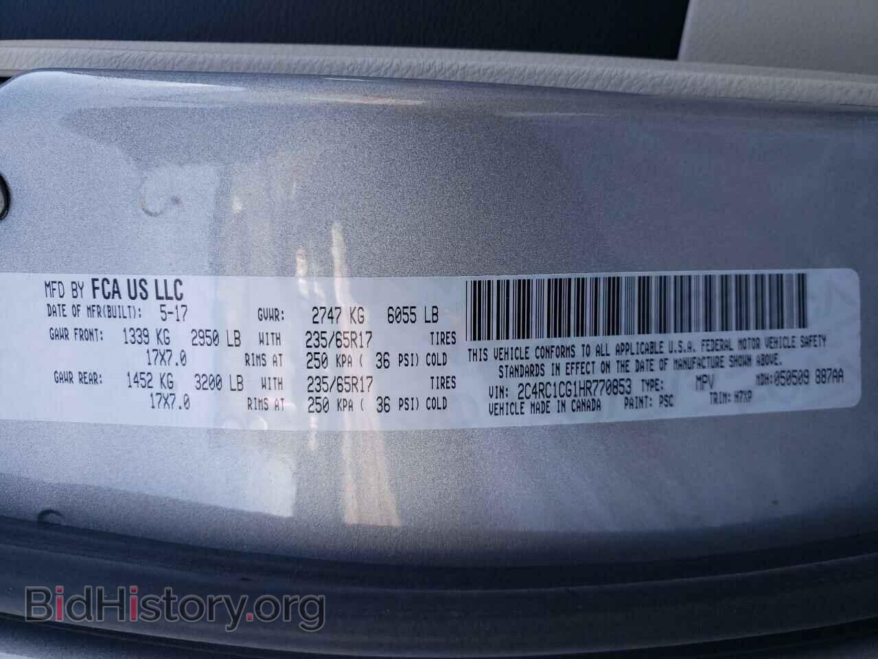 2017 CHRYSLER PACIFICA - VIN: 2C4RC1CG1HR770853 - Photo 13