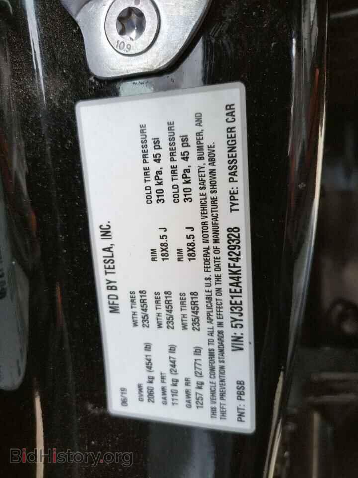 2019 TESLA MODEL 3 - VIN: 5YJ3E1EA4KF429328 - Photo 12