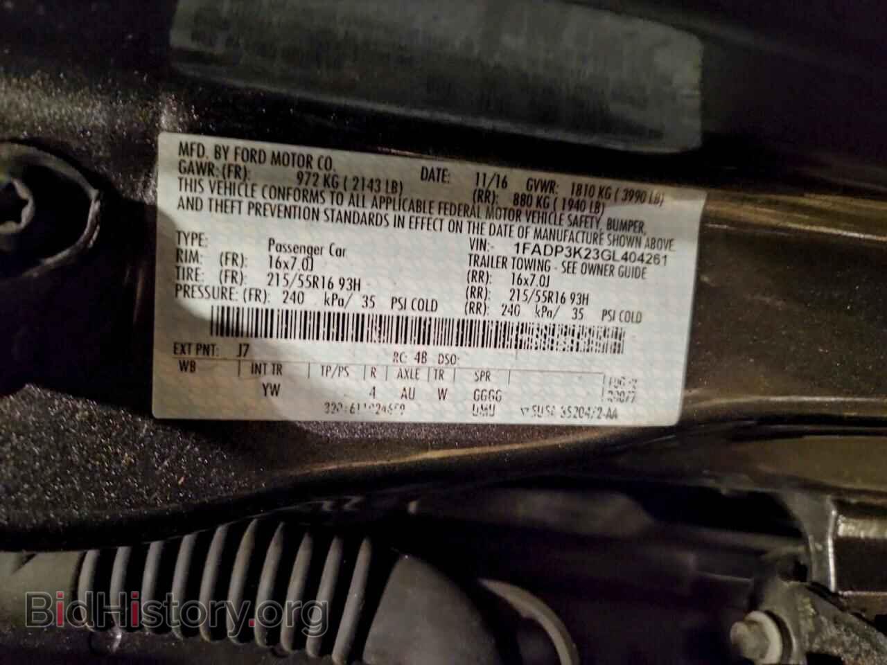 2016 FORD FOCUS - VIN: 1FADP3K23GL404261 - Фото 12