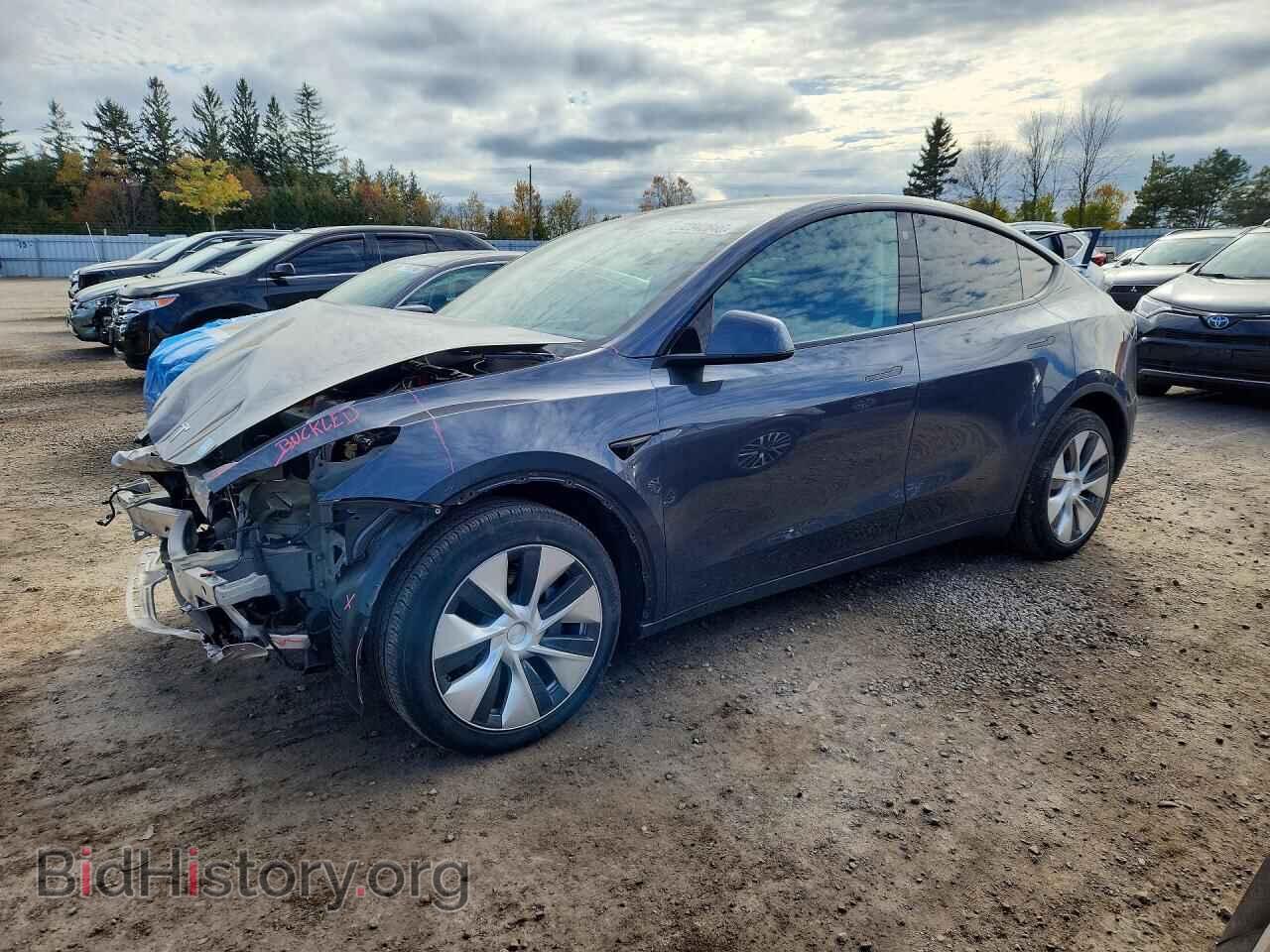 2022 Tesla MODEL Y (VIN 7SAYGAEE7NF520183) — фото 1 из 14, Copart, повреждение: передняя часть