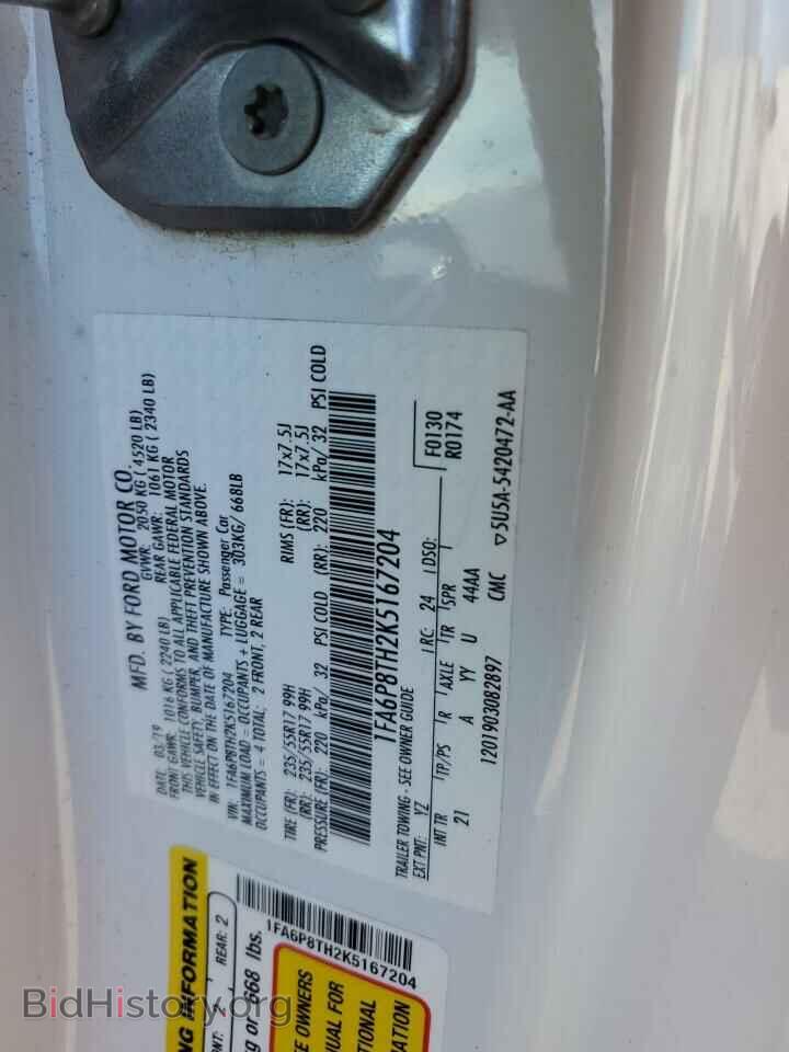 2019 FORD ALL Models - VIN: 1FA6P8TH2K5167204 - Фото 12