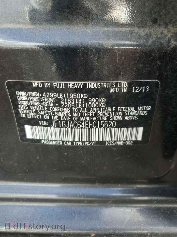 2014 SUBARU IMPREZA - VIN: JF1GJAC64EH015620 - Фото 12