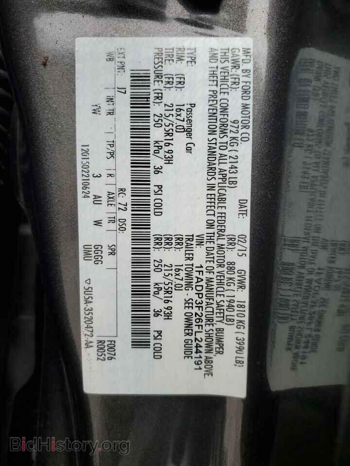 2015 FORD FOCUS - VIN: 1FADP3F26FL244191 - Фото 12