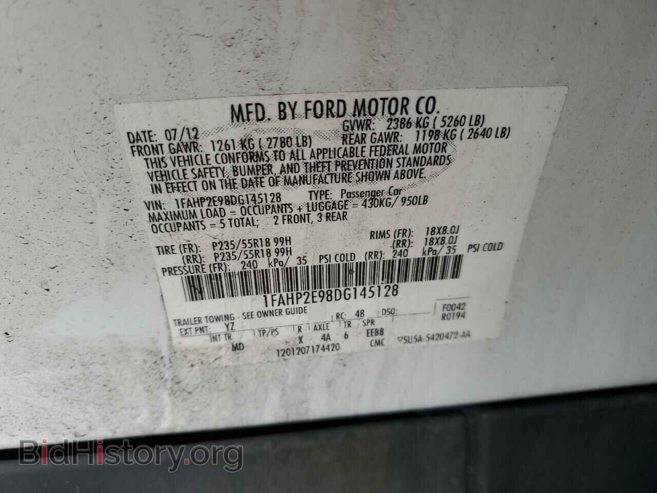 2013 FORD TAURUS - VIN: 1FAHP2E98DG145128 - Photo 12