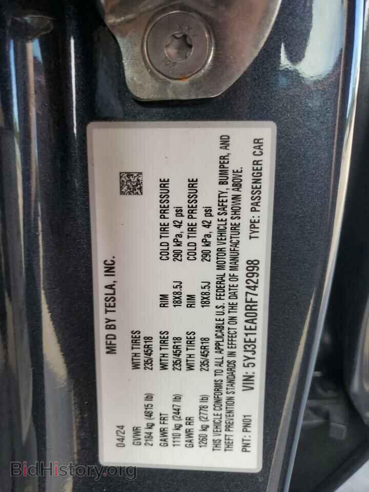 2024 TESLA MODEL 3 - VIN: 5YJ3E1EA0RF742998 - Photo 12