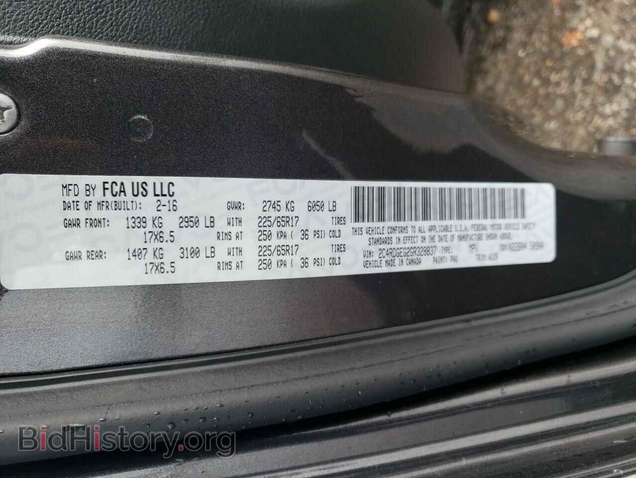 2016 DODGE CARAVAN - VIN: 2C4RDGEG2GR328837 - Фото 14