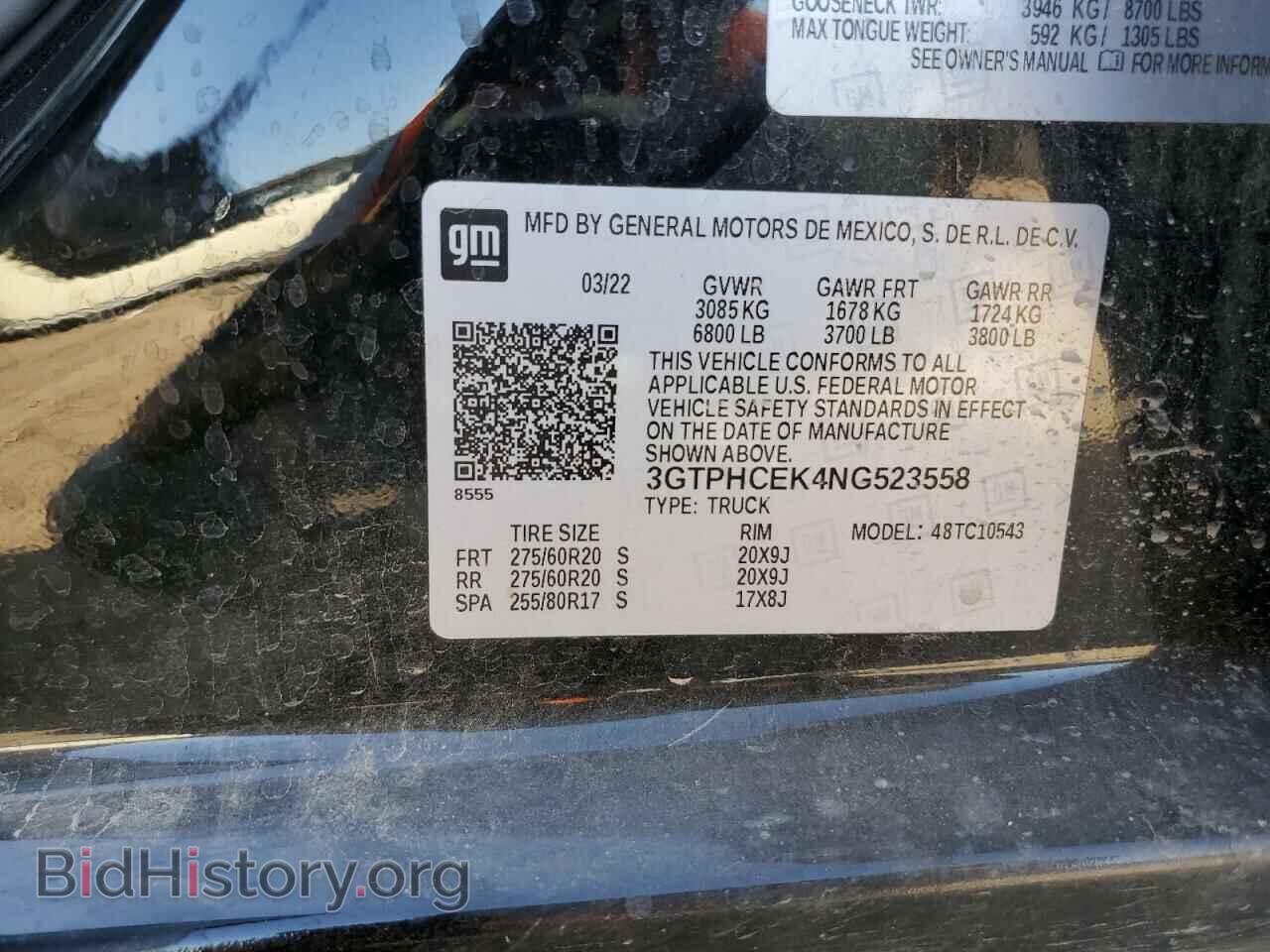 2022 GMC SIERRA - VIN: 3GTPHCEK4NG523558 - Фото 12