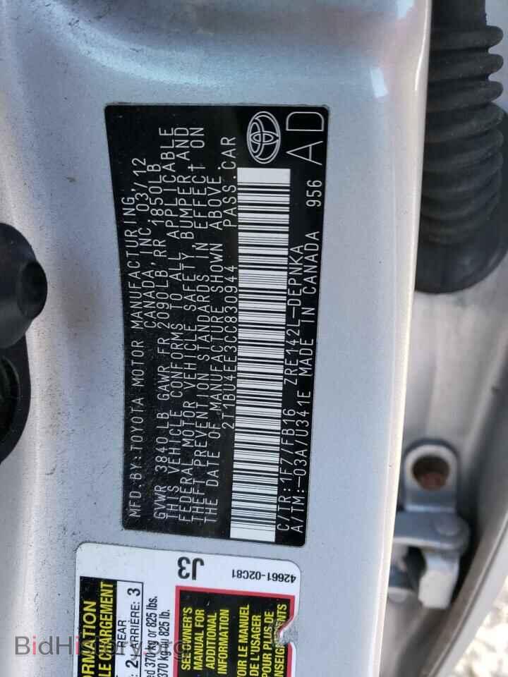2012 TOYOTA COROLLA - VIN: 2T1BU4EE3CC830944 - Фото 12
