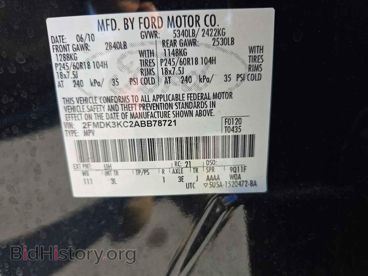 2010 FORD EDGE - VIN: 2FMDK3KC2ABB78721 - Фото 13