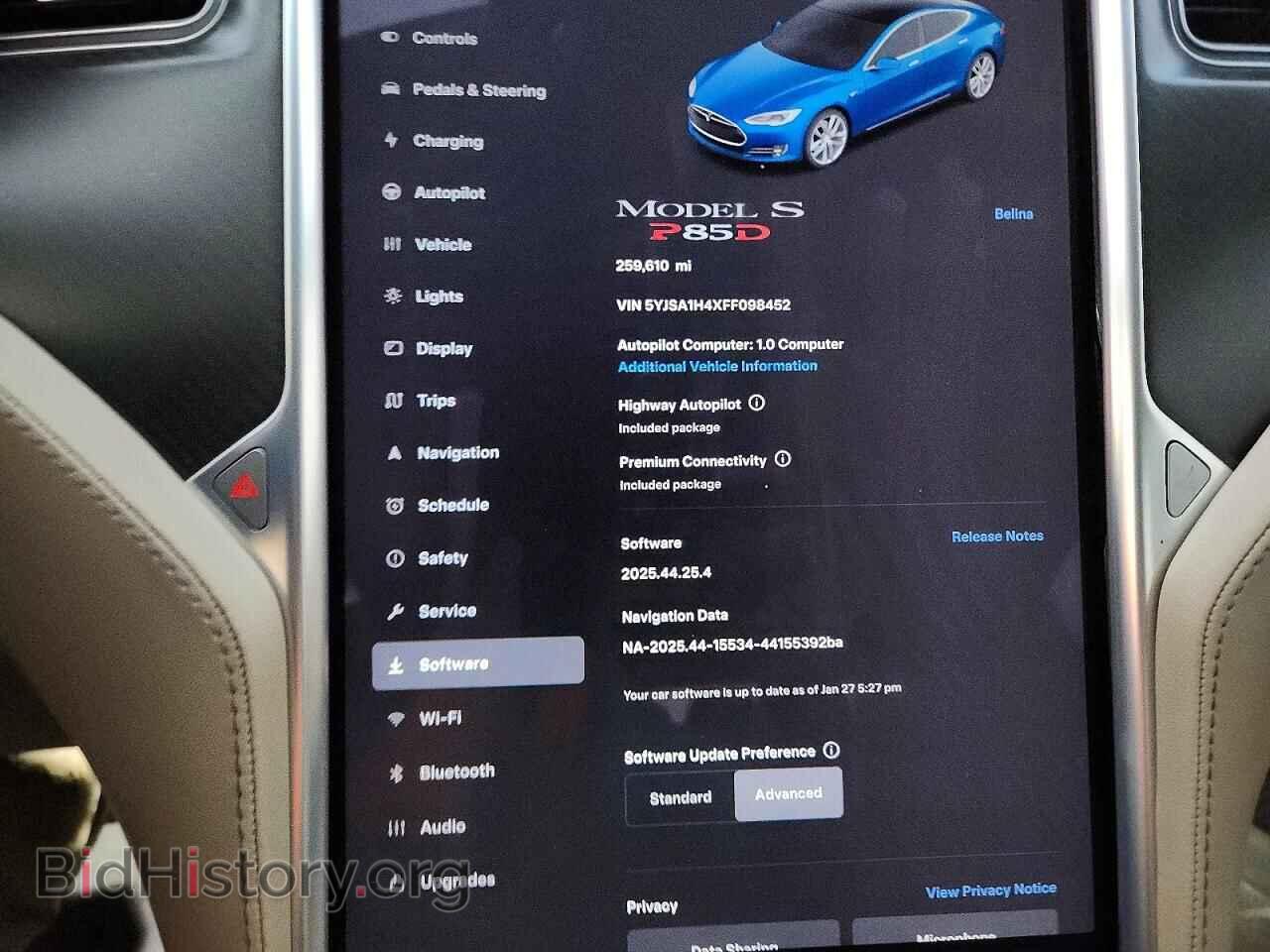 2015 TESLA MODEL S - VIN: 5YJSA1H4XFF098452 - Photo 9