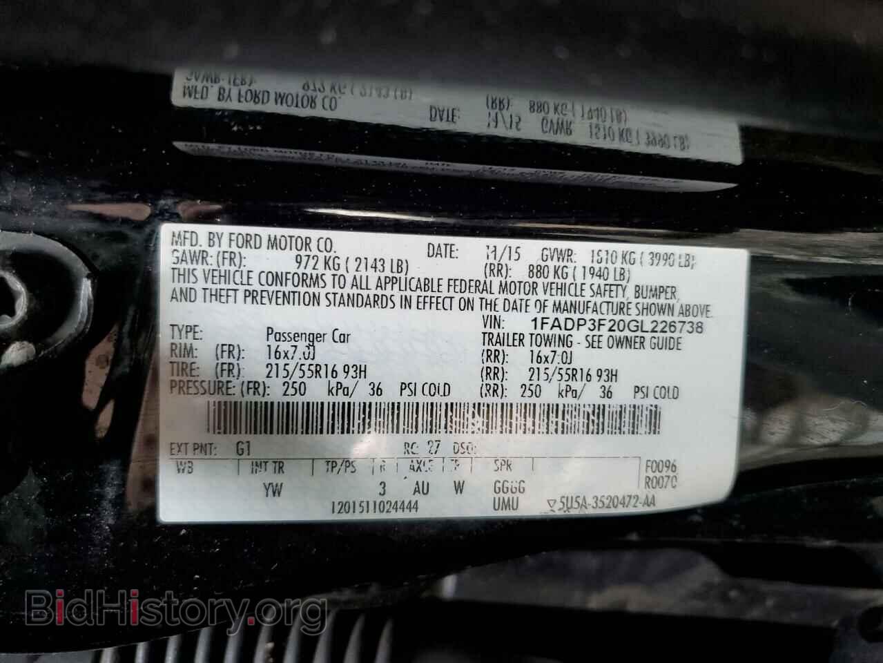 2016 FORD FOCUS - VIN: 1FADP3F20GL226738 - Photo 12