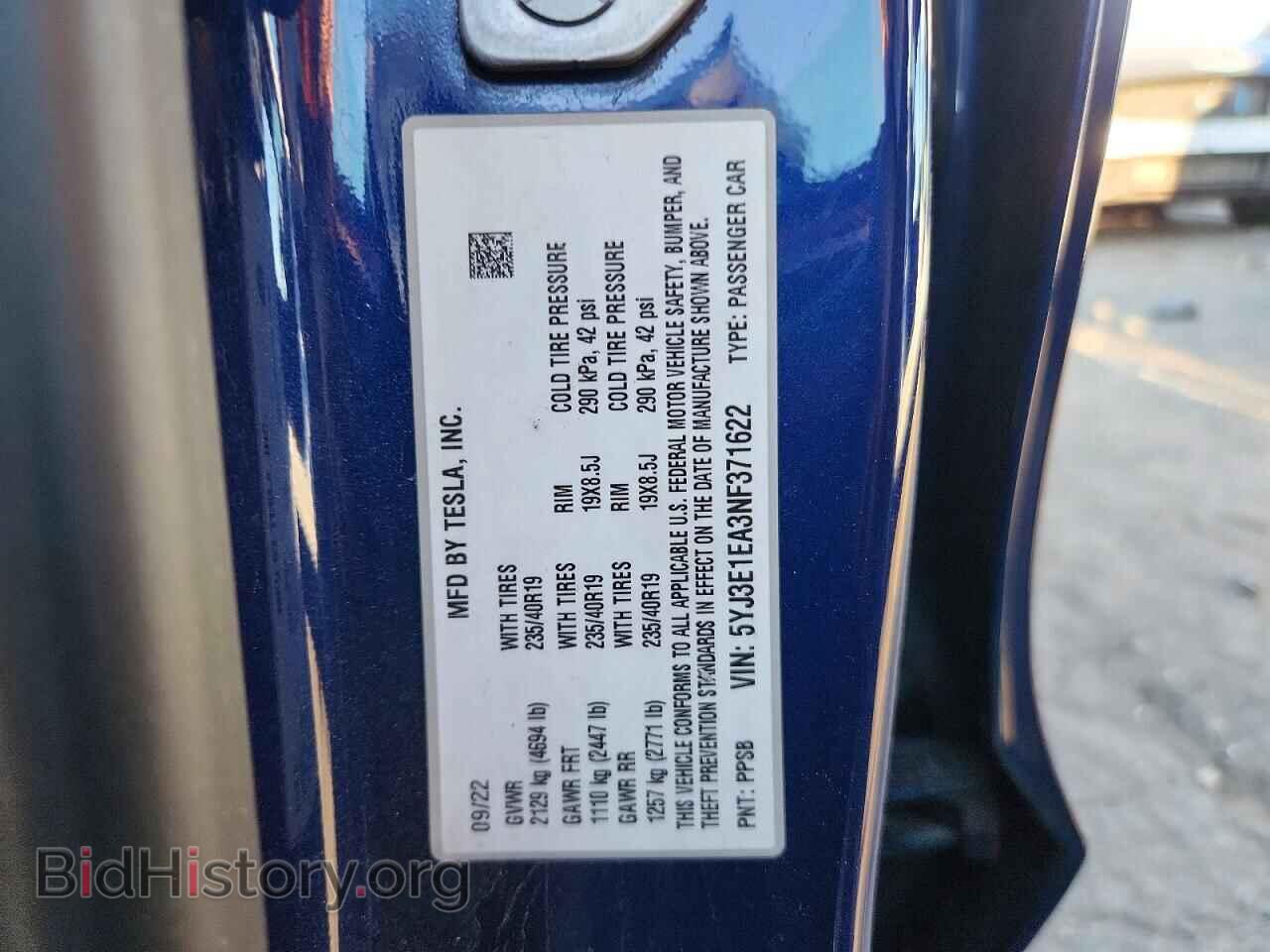 2022 TESLA MODEL 3 - VIN: 5YJ3E1EA3NF371622 - Photo 12