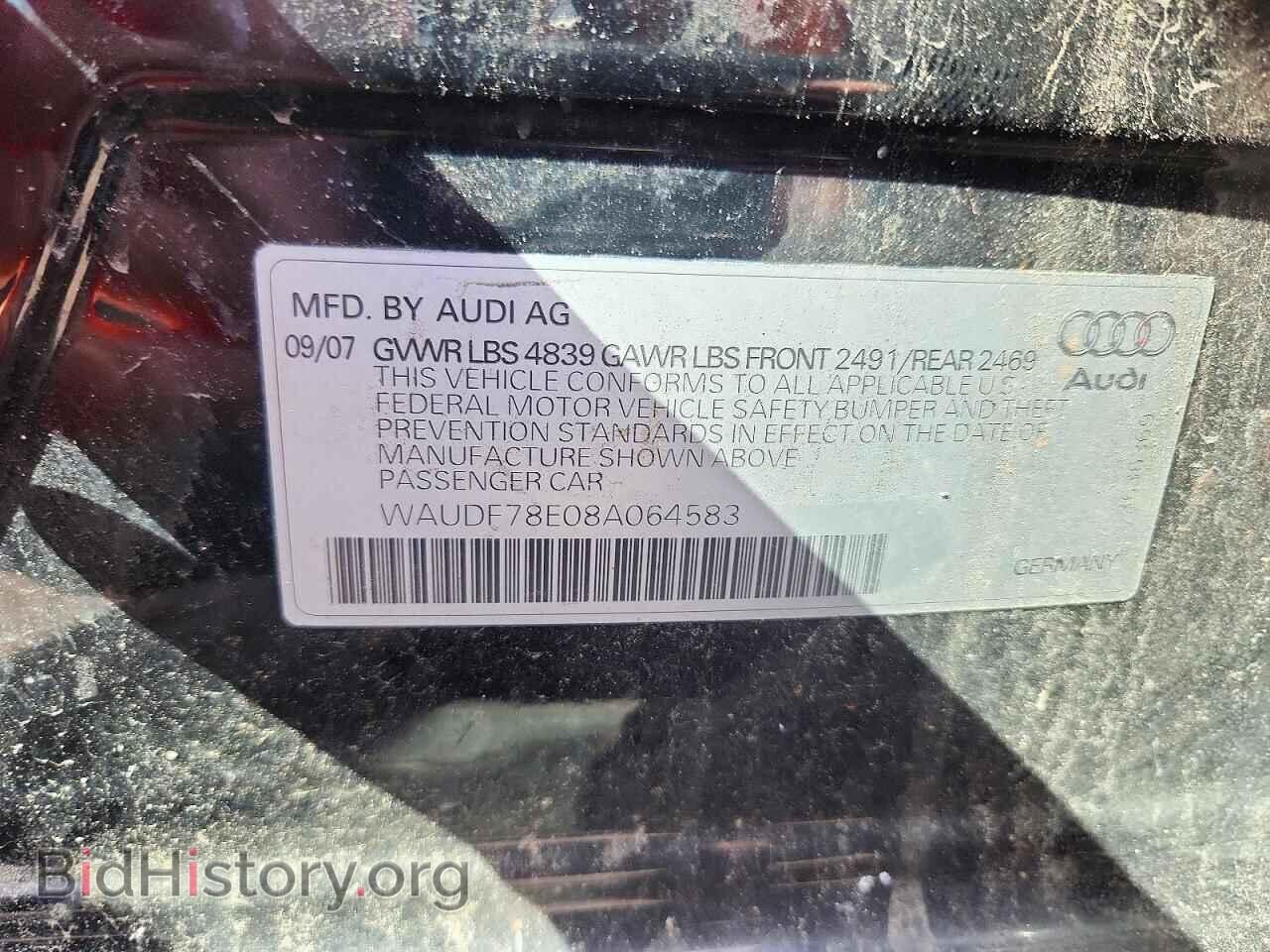 2008 AUDI A4 - VIN: WAUDF78E08A064583 - Фото 12