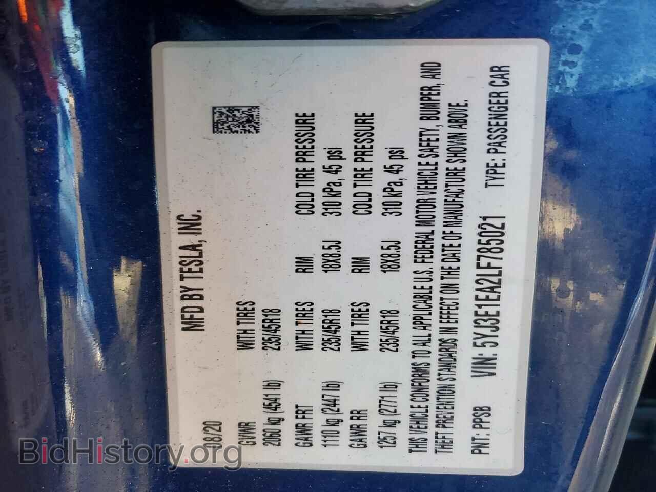 2020 TESLA MODEL 3 - VIN: 5YJ3E1EA2LF785021 - Photo 13
