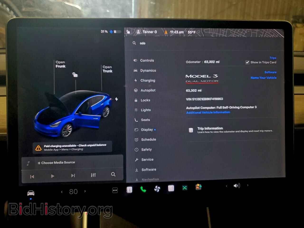 2019 TESLA MODEL 3 - VIN: 5YJ3E1EB8KF419863 - Photo 9