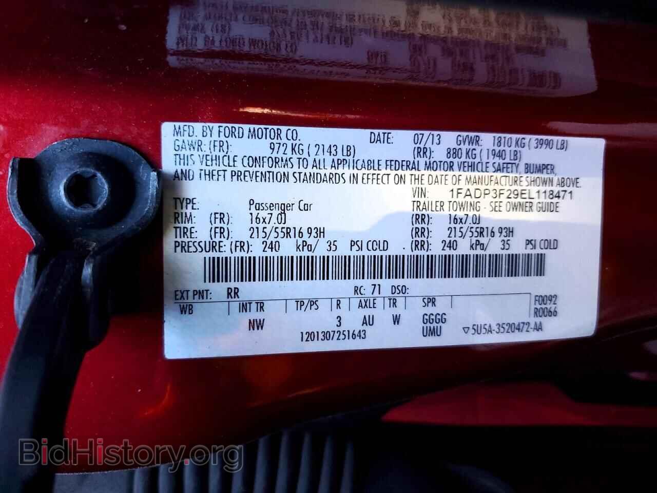 2014 FORD FOCUS - VIN: 1FADP3F29EL118471 - Фото 12