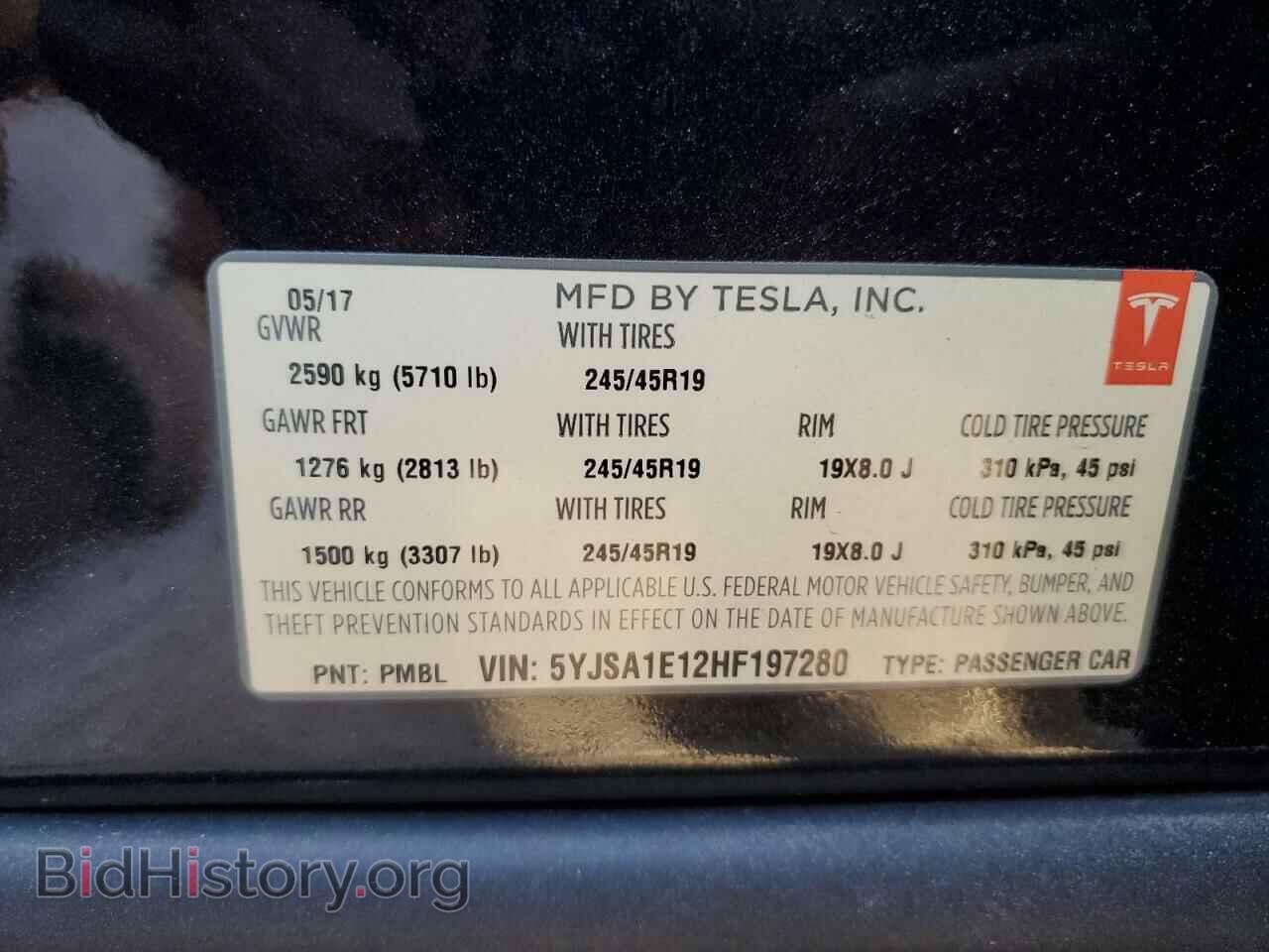 2017 TESLA MODEL S - VIN: 5YJSA1E12HF197280 - Photo 12