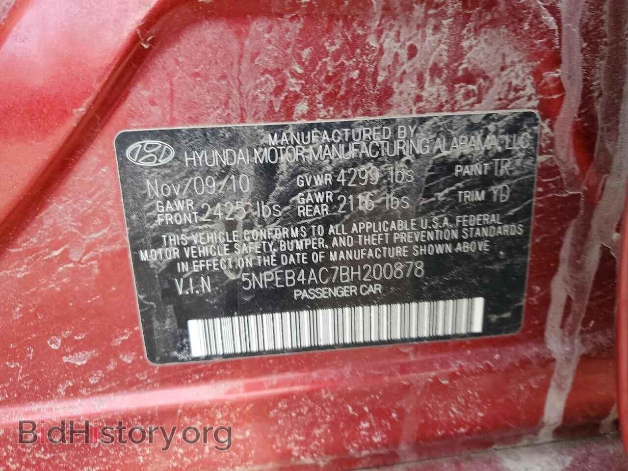 2011 HYUNDAI SONATA - VIN: 5NPEB4AC7BH200878 - Фото 12