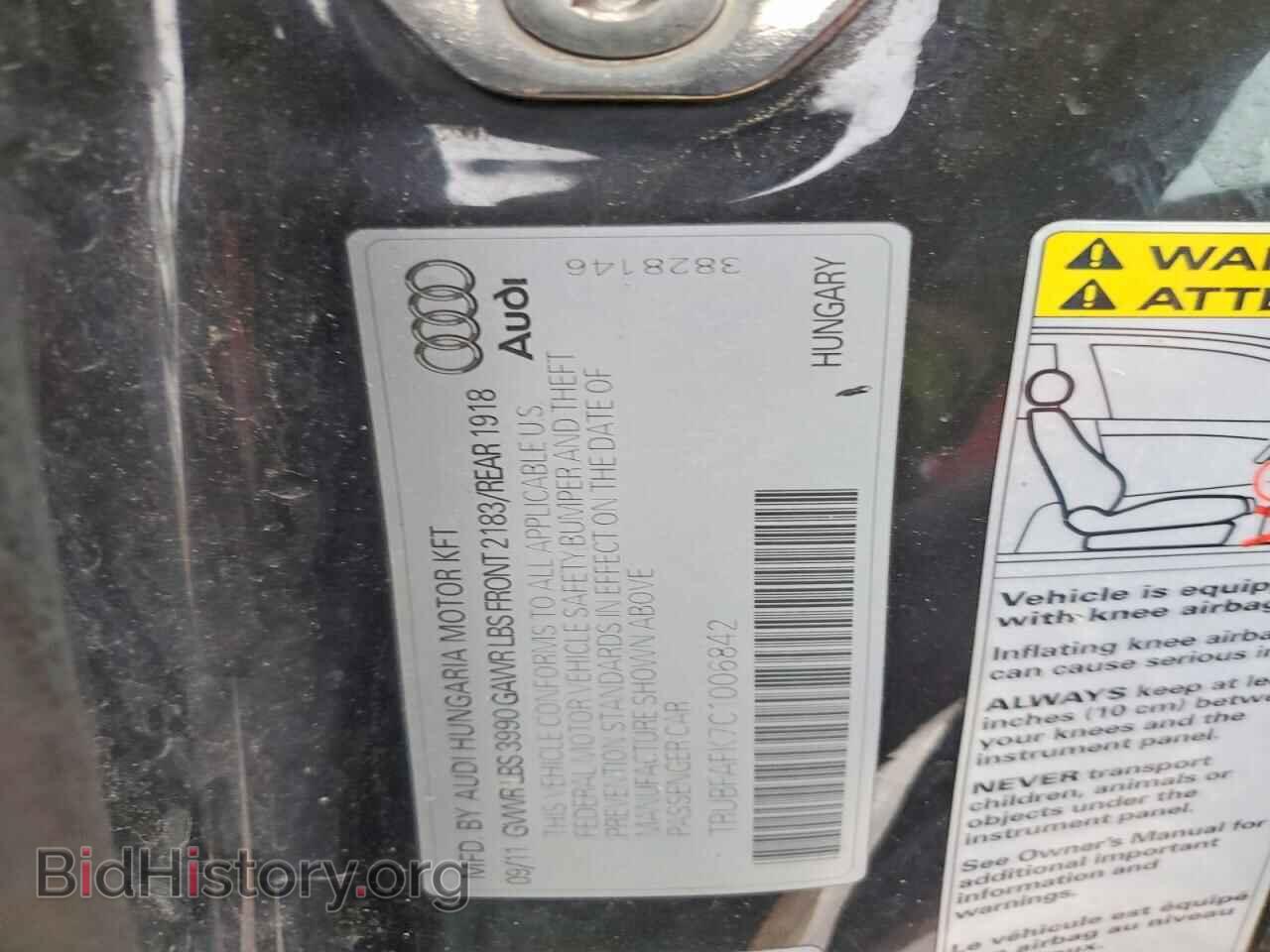 2012 AUDI TT - VIN: TRUBFAFK7C1006842 - Фото 12