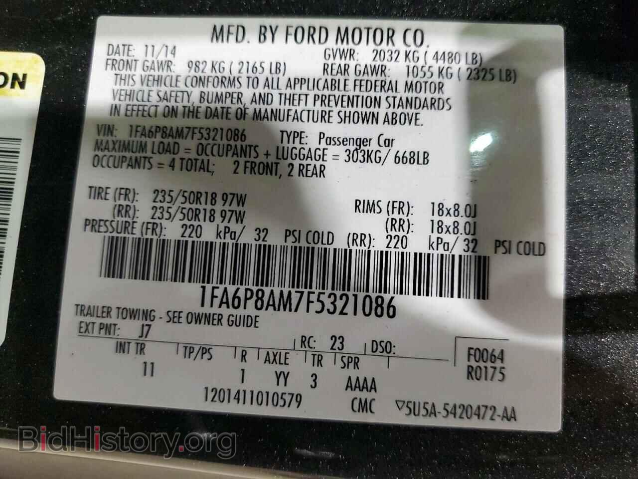 2015 FORD ALL Models - VIN: 1FA6P8AM7F5321086 - Photo 12