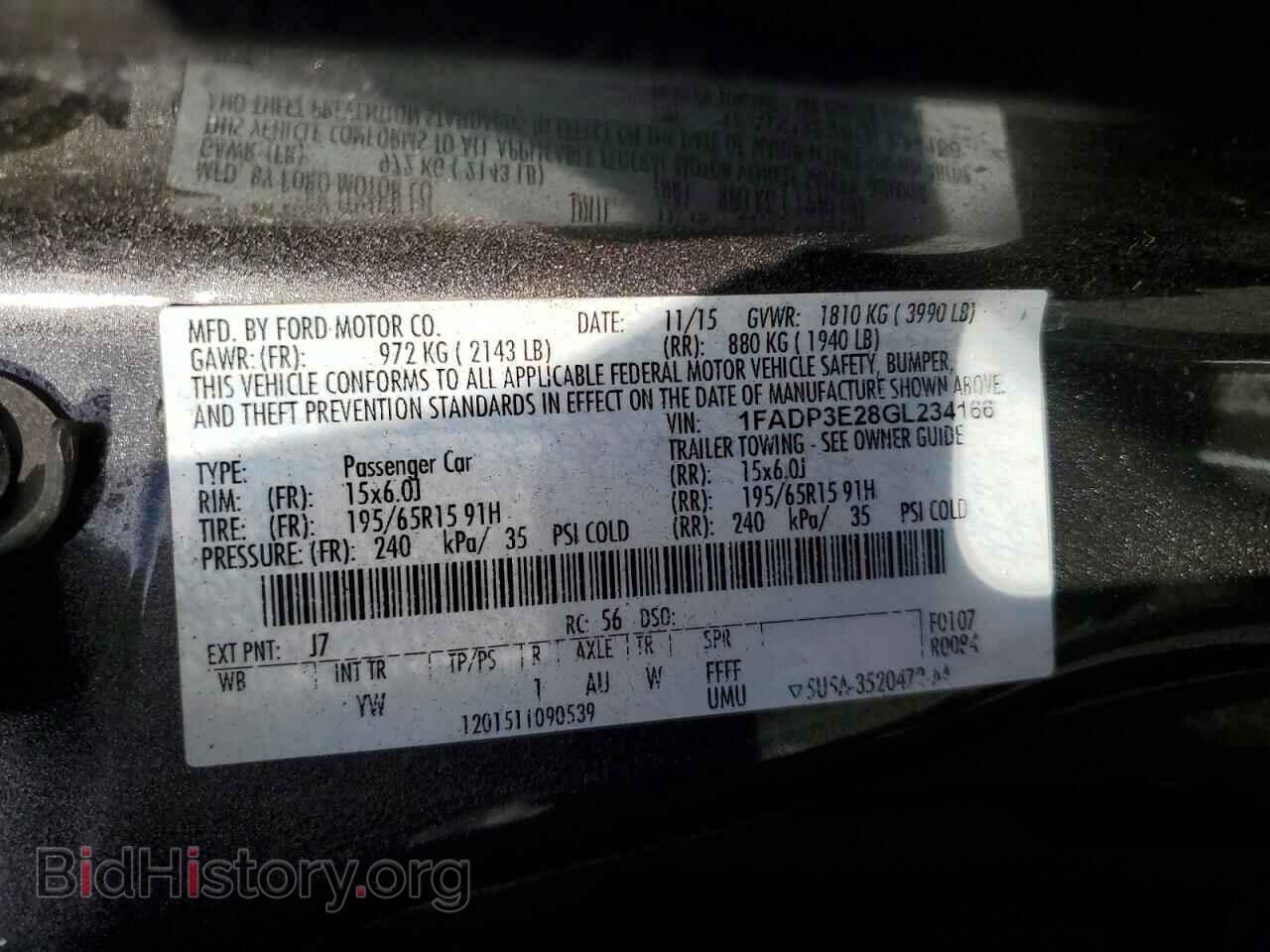 2016 FORD FOCUS - VIN: 1FADP3E28GL234166 - Фото 12