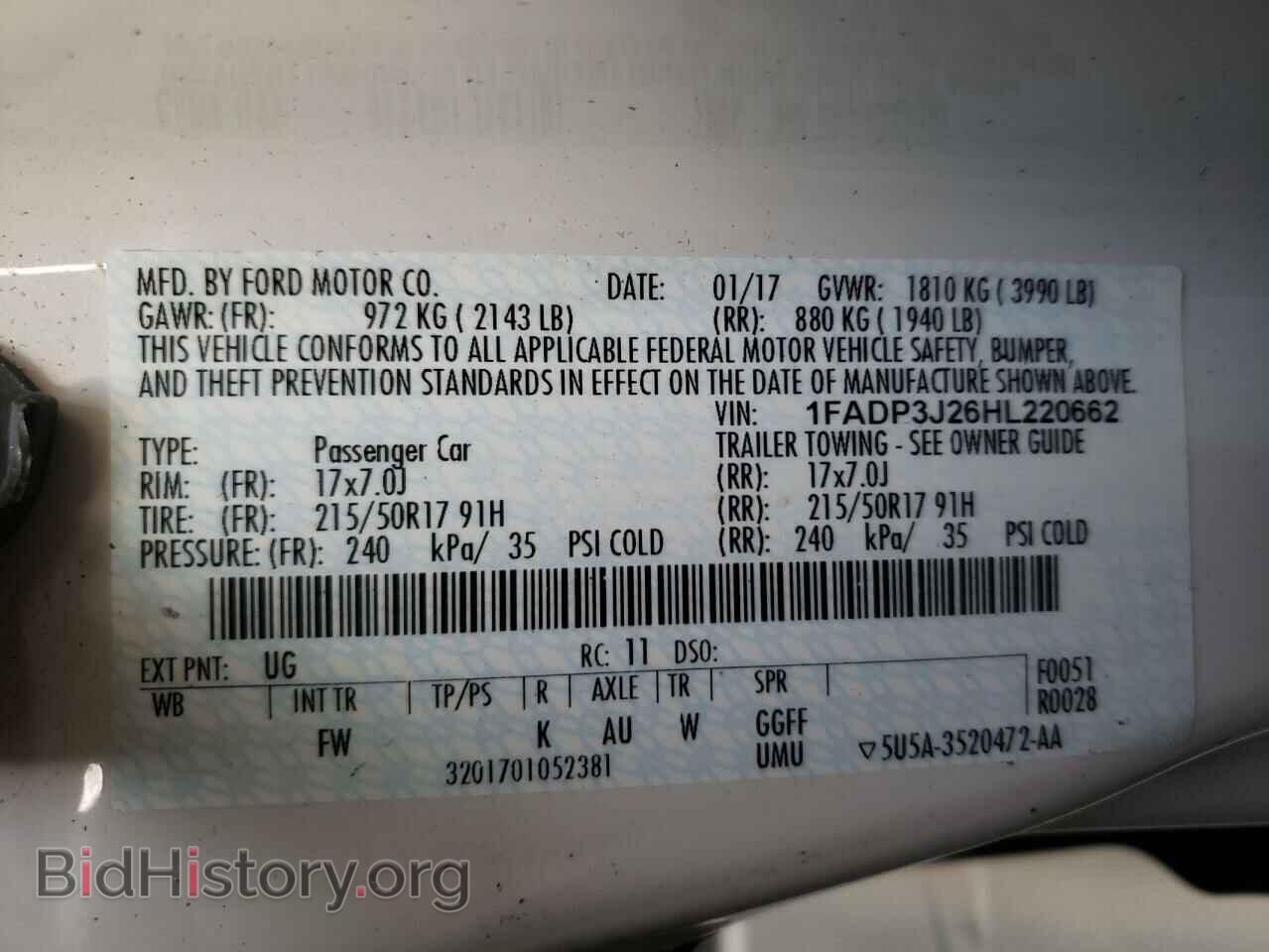 2017 FORD FOCUS - VIN: 1FADP3J26HL220662 - Фото 13