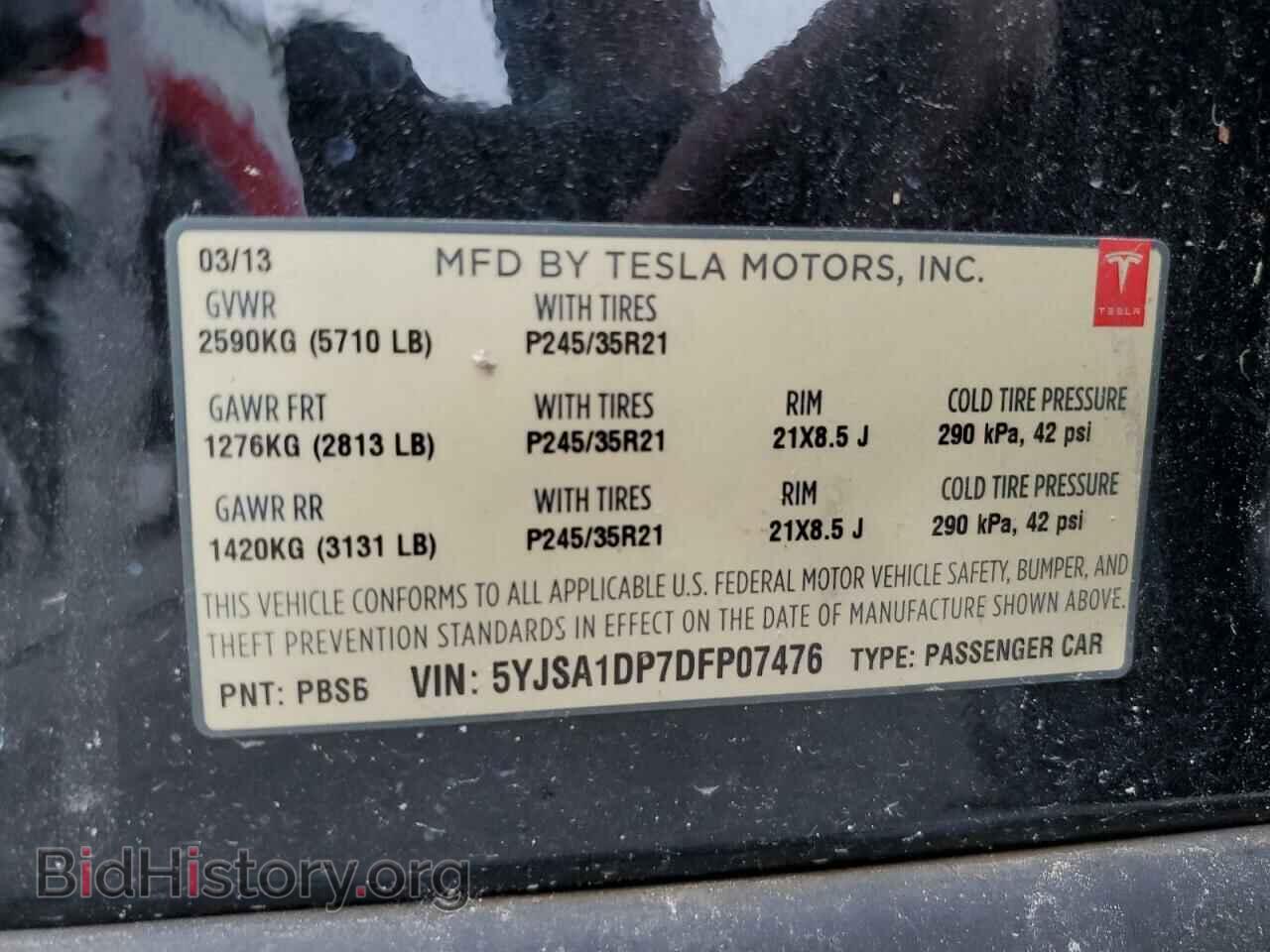 2013 TESLA MODEL S - VIN: 5YJSA1DP7DFP07476 - Photo 13