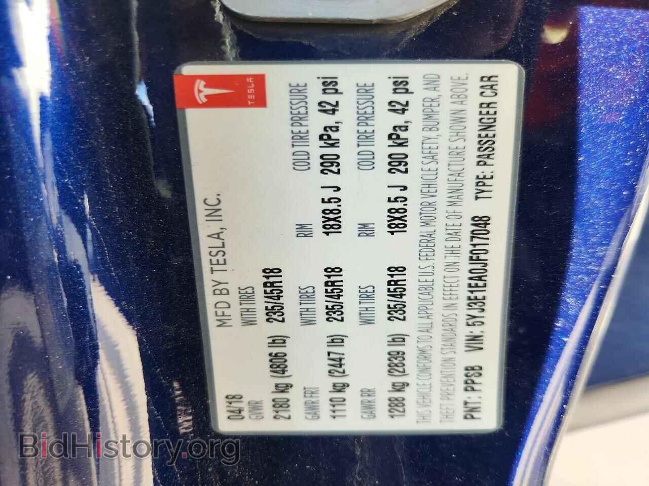 2018 TESLA MODEL 3 - VIN: 5YJ3E1EA0JF017048 - Photo 12