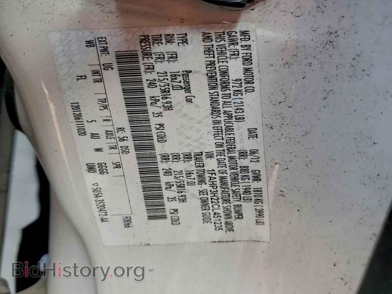 2012 FORD FOCUS - VIN: 1FAHP3H22CL451235 - Фото 12