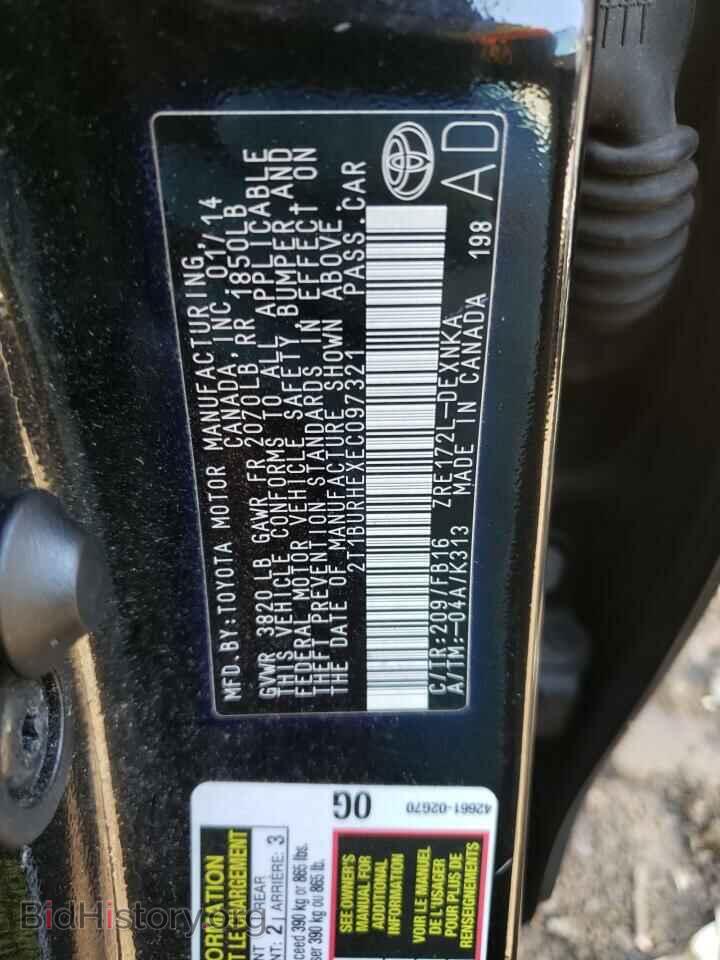 2014 TOYOTA COROLLA - VIN: 2T1BURHEXEC097321 - Фото 12