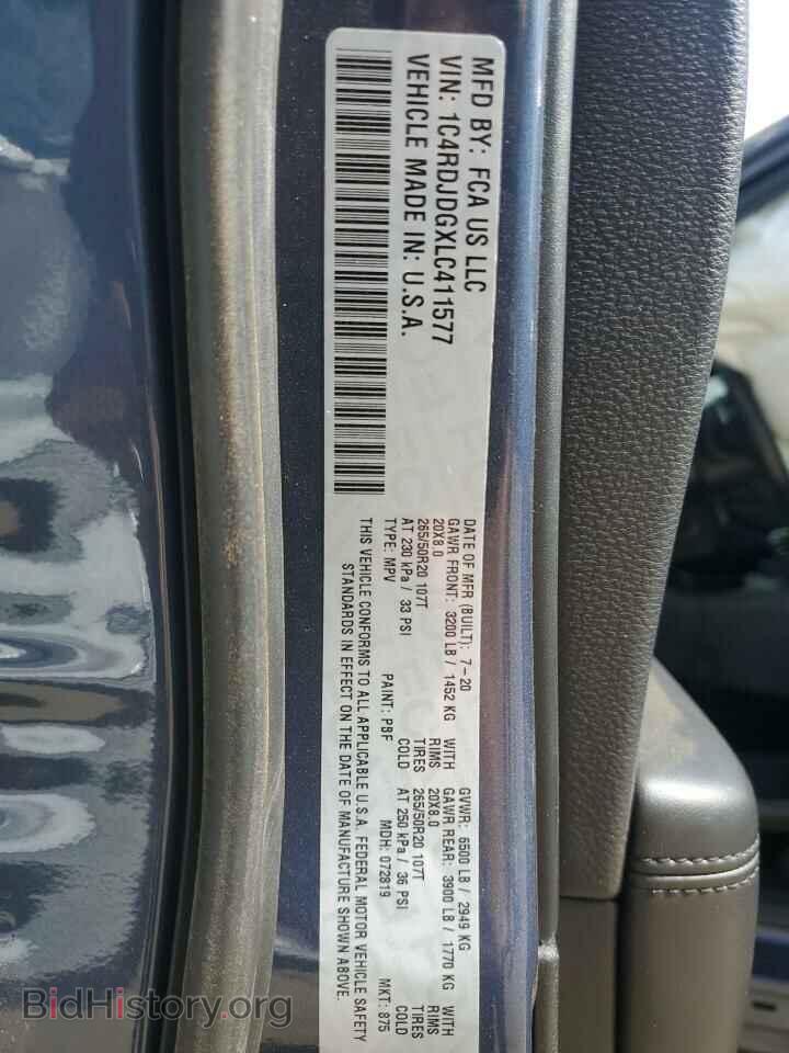 2020 DODGE DURANGO - VIN: 1C4RDJDGXLC411577 - Photo 13